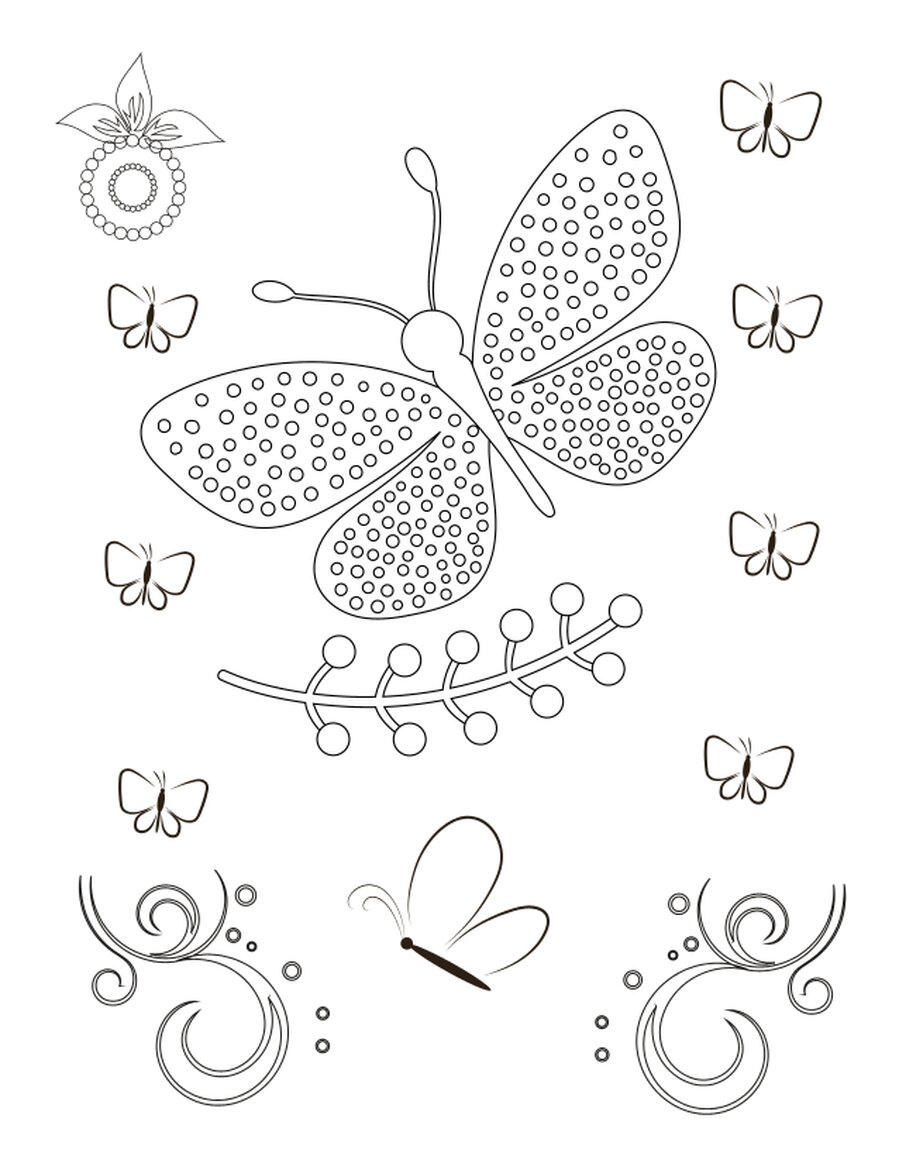 Family-friendly printable coloring pages spread on a table